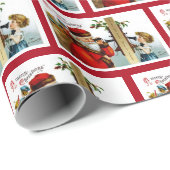 Vintager Weihnachtsmann mit Telefonumschlagpapier Geschenkpapier (Rolleneckpunkt)