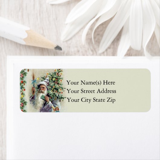 Vintager Weihnachtsmann mit Weihnachtsbaum (Insitu)