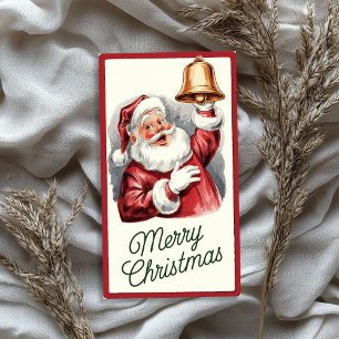 Vintager Weihnachtsmann mit Weihnachtsglocke Seidenpapier