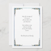 Vintager Weihnachtsmann mit Winterhimmel Feiertagskarte (Rückseite)