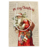 Vintager Weihnachtsmann Mittlere Geschenktüte (Vorderseite)