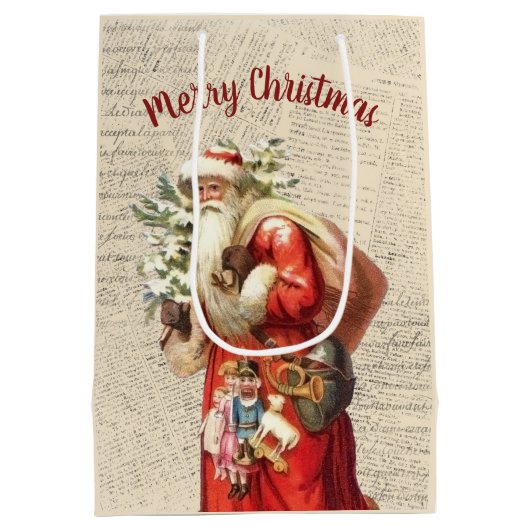 Vintager Weihnachtsmann Mittlere Geschenktüte (Rückseite)