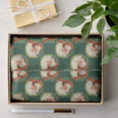 Vintager Weihnachtsmann Muster Seidenpapier (Geschenk)