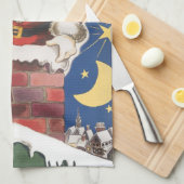 Vintager Weihnachtsmann, Nacht vor Weihnachten Handtuch (Viertel Falte)