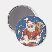Vintager Weihnachtsmann, Nacht vor Weihnachten Magnet (Vorderseite/Rückseite)
