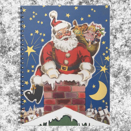 Vintager Weihnachtsmann, Nacht vor Weihnachten Notizblock