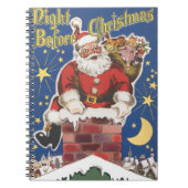 Vintager Weihnachtsmann, Nacht vor Weihnachten Notizblock (Vorderseite)