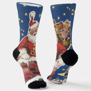 Vintager Weihnachtsmann, Nacht vor Weihnachten Socken