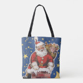 Vintager Weihnachtsmann, Nacht vor Weihnachten Tasche (Rückseite)
