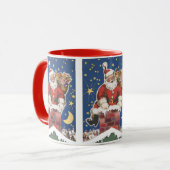 Vintager Weihnachtsmann, Nacht vor Weihnachten Tasse (Vorderseite Links)