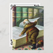 Vintager Weihnachtsmann Naughty Nice Party Einladu Einladung (Vorne/Hinten)