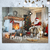 Vintager Weihnachtsmann optional frohe Weihnachtss Puzzle