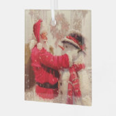 Vintager Weihnachtsmann Ornament Aus Glas (Vorderseite links)