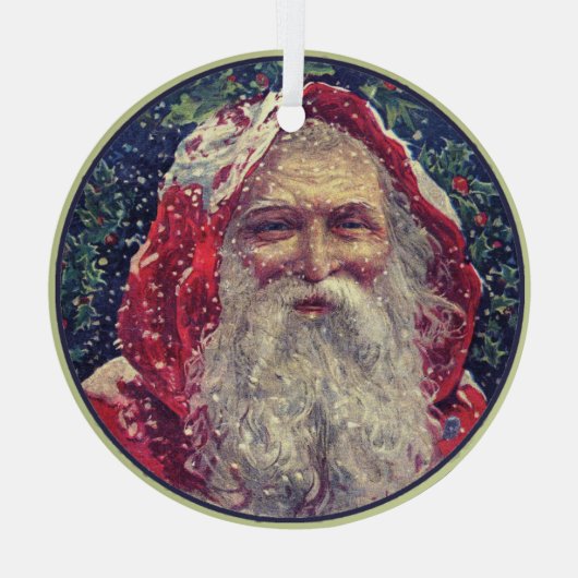 Vintager Weihnachtsmann Ornament Aus Glas (Rückseite)