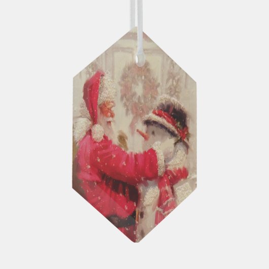 Vintager Weihnachtsmann Ornament Aus Glas (Vorderseite Rechts)