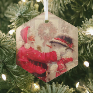 Vintager Weihnachtsmann Ornament Aus Glas