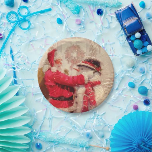 Vintager Weihnachtsmann Pappteller (Party)