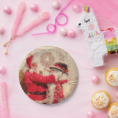 Vintager Weihnachtsmann Pappteller (Party)