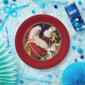 Vintager Weihnachtsmann Pappteller (Party)