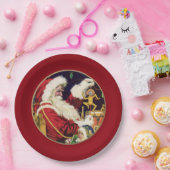 Vintager Weihnachtsmann Pappteller (Party)