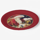 Vintager Weihnachtsmann Pappteller (Schrägansicht)