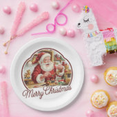 Vintager Weihnachtsmann Pappteller (Party)
