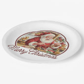Vintager Weihnachtsmann Pappteller (Schrägansicht)