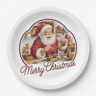Vintager Weihnachtsmann Pappteller