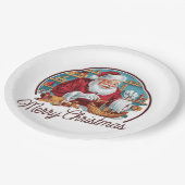 Vintager Weihnachtsmann Pappteller (Schrägansicht)