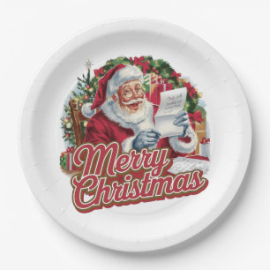 Vintager Weihnachtsmann Pappteller