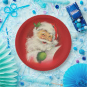 Vintager Weihnachtsmann Pappteller (Party)