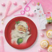 Vintager Weihnachtsmann Pappteller (Party)