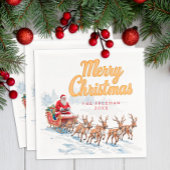 Vintager Weihnachtsmann Personalisiert Napkins Serviette