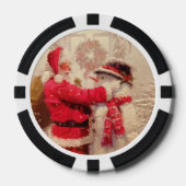 Vintager Weihnachtsmann Pokerchips (Vorderseite)