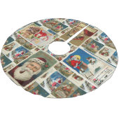 Vintager Weihnachtsmann Polyester Weihnachtsbaumdecke (Schrägansicht)