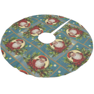 Vintager Weihnachtsmann Polyester Weihnachtsbaumdecke