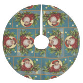 Vintager Weihnachtsmann Polyester Weihnachtsbaumdecke (Vorderseite)