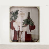 Vintager Weihnachtsmann Portrait Wandteppich (Vorderseite)