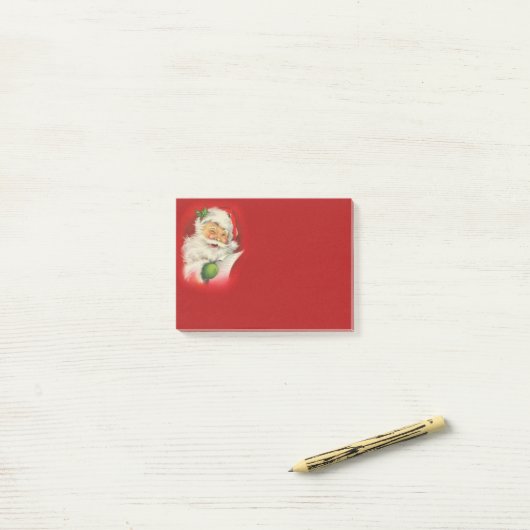 Vintager Weihnachtsmann Post-it Klebezettel (Auf Schreibtisch)