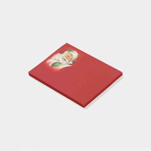 Vintager Weihnachtsmann Post-it Klebezettel (angewinkelt)