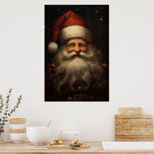 Vintager Weihnachtsmann Poster (Küche)