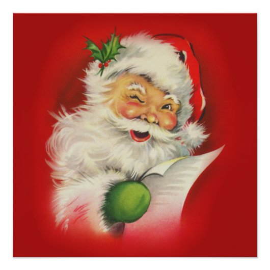 Vintager Weihnachtsmann Poster (Vorderseite)