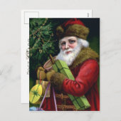 Vintager Weihnachtsmann Postkarte (Vorne/Hinten)
