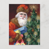 Vintager Weihnachtsmann Postkarte (Vorderseite)