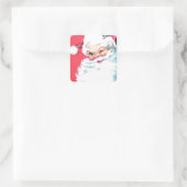 Vintager Weihnachtsmann Quadratischer Aufkleber (Tasche)