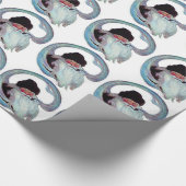 Vintager Weihnachtsmann rauchen am Stück Geschenkpapier (Ecke)