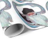 Vintager Weihnachtsmann rauchen am Stück Geschenkpapier (Rolleneckpunkt)