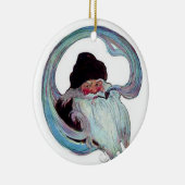Vintager Weihnachtsmann rauchen am Stück Keramikornament (Rechts)