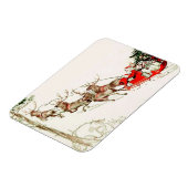 Vintager Weihnachtsmann Reindeer Sleigh Magnet (Linke Seite)