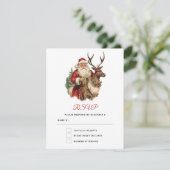 Vintager Weihnachtsmann Reitstall RSVP Karte (Stehend Vorderseite)